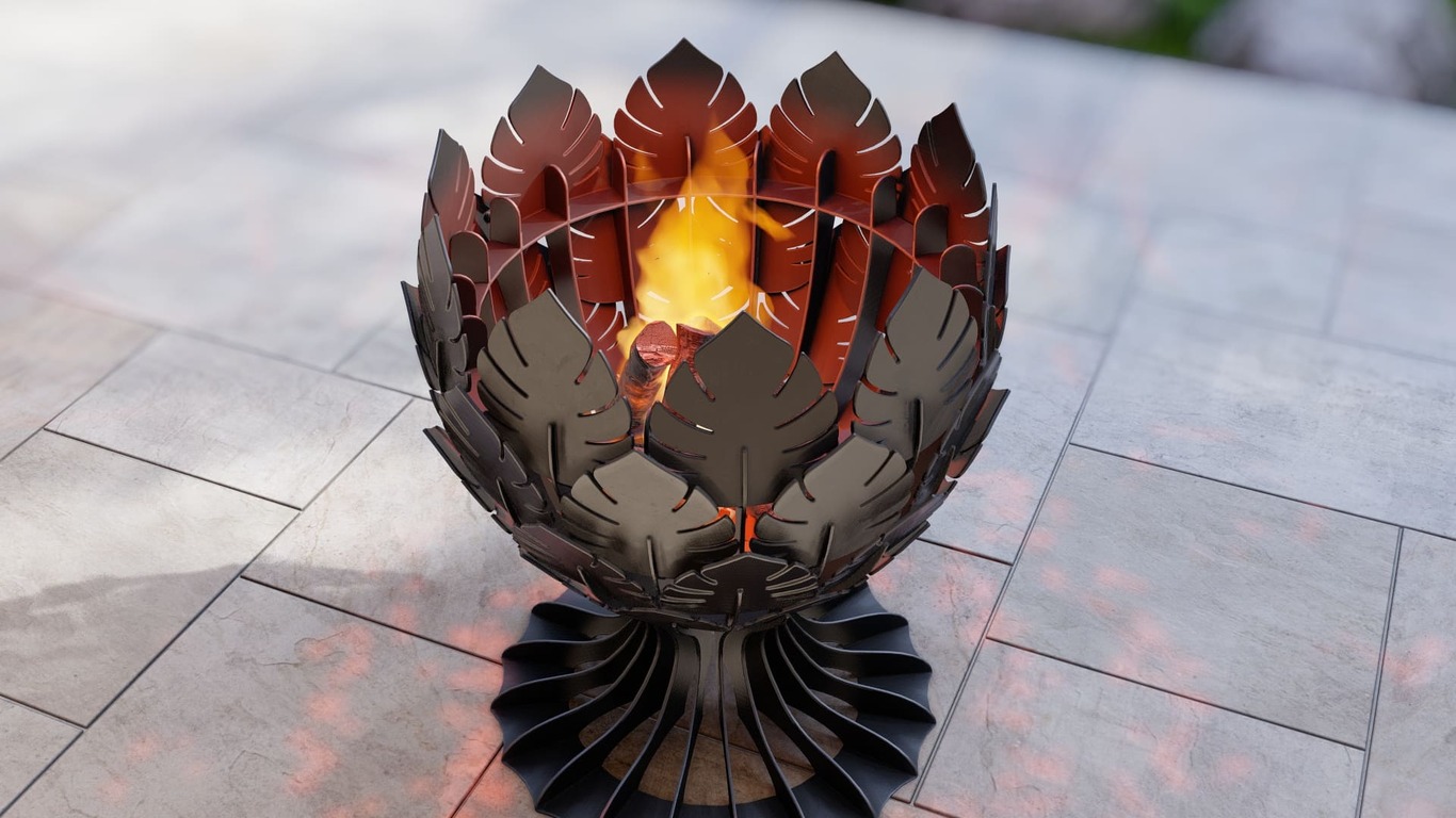 Goblet Leaves Fire Pit. DXF, SVG files for plasma, laser cutting. Фото 9