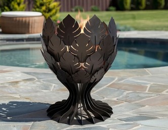 Goblet Leaves Fire Pit. DXF, SVG files for plasma, laser cutting