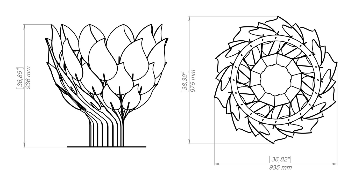Braciere Torcia. File DXF, SVG per taglio plasma, laser. Фото 17
