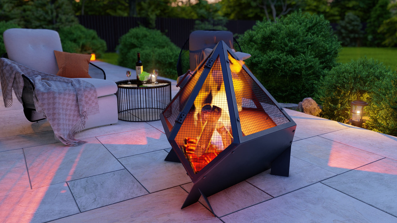 Triangle Fire Pit with Spark Arrestor. DXF, SVG files for laser, plasma cutting. Фото 6