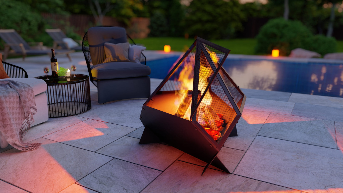 Triangle Fire Pit with Spark Arrestor. DXF, SVG files for laser, plasma cutting. Фото 8