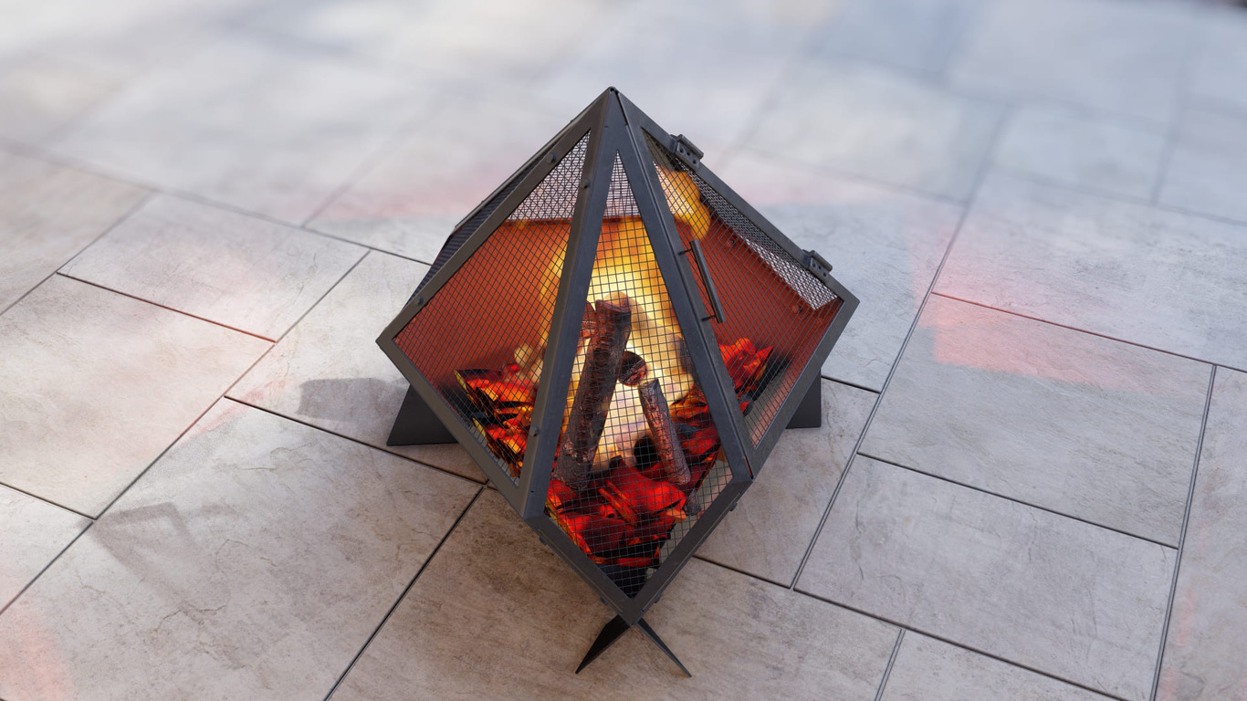 Triangle Fire Pit with Spark Arrestor. DXF, SVG files for laser, plasma cutting. Фото 11