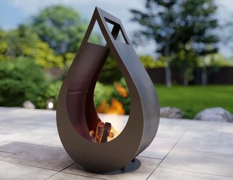 Șemineu de grădină Picătură cu două fețe. Fișiere DXF, SVG pentru tăiere cu plasmă și laser. Chiminea