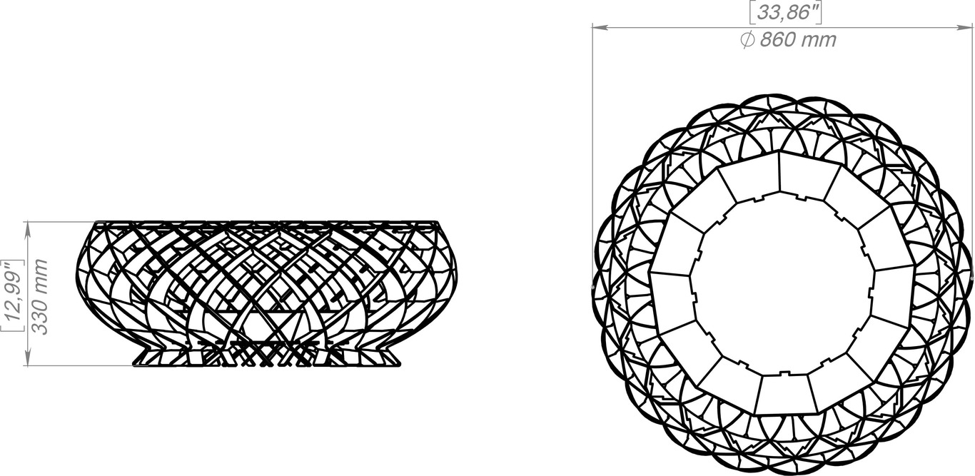 Twilight Flame Fire Pit. DXF, SVG files for plasma, laser cutting. Фото 17