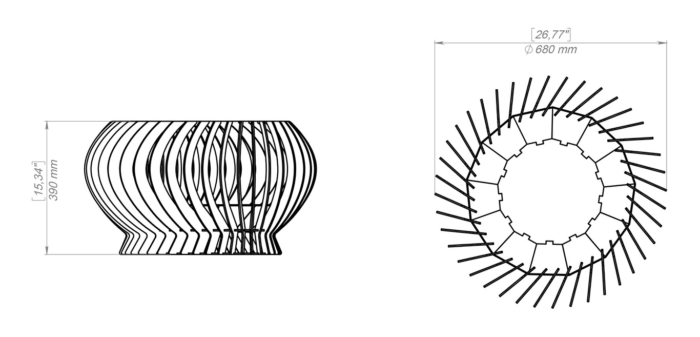 Solar Flare 27" Fire Pit. DXF, SVG files for plasma, laser cutting. Фото 18