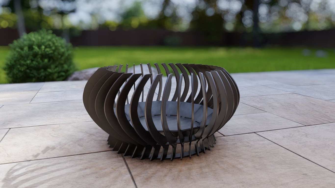 Palenisko ogrodowe Słoneczny rozbłysk 800 mm. Pliki DXF, SVG do cięcia plazmowego i laserowego. Фото 15