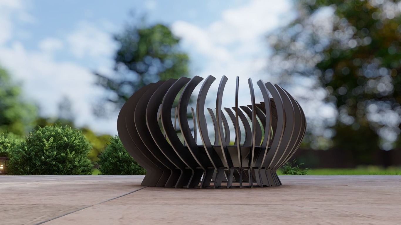 Palenisko ogrodowe Słoneczny rozbłysk 800 mm. Pliki DXF, SVG do cięcia plazmowego i laserowego. Фото 16
