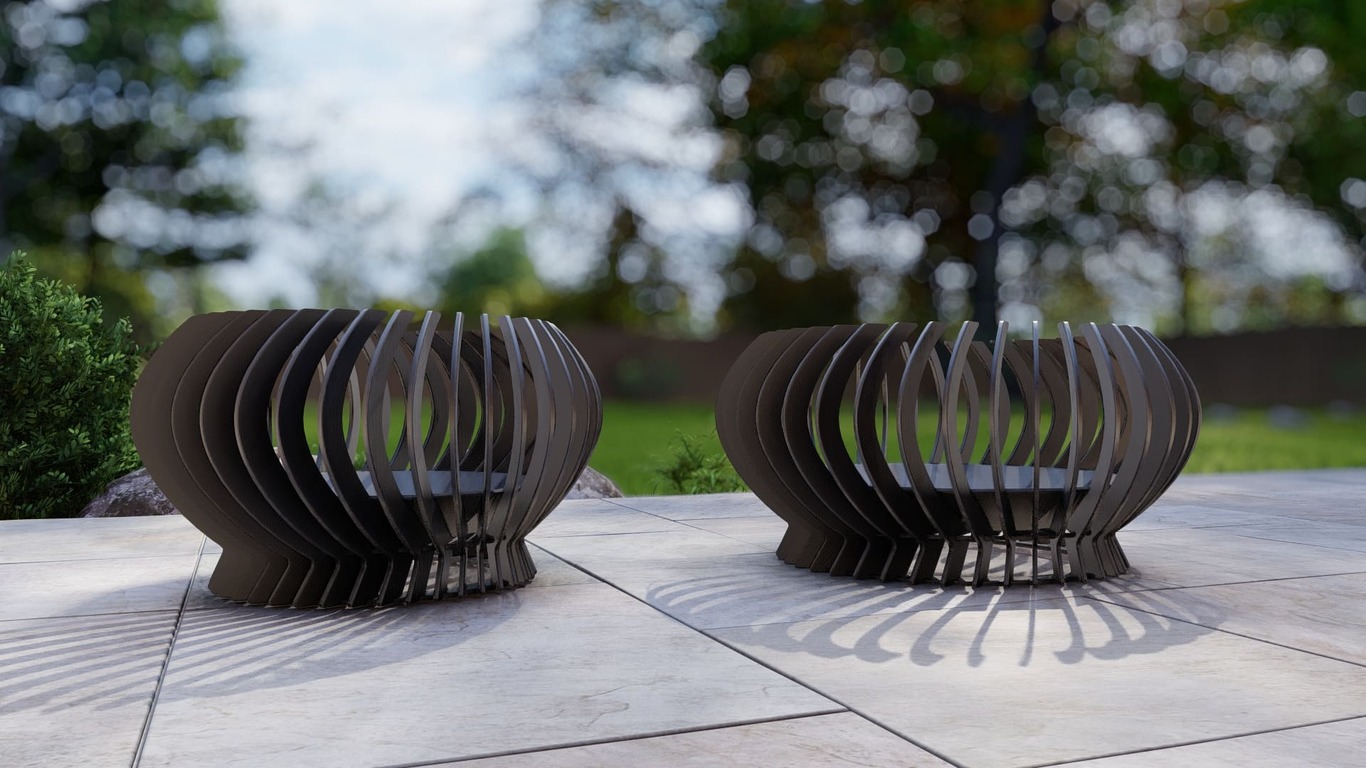 Solar Flare Two Sizes Fire Pit. DXF, SVG files for plasma, laser cutting. Фото 3