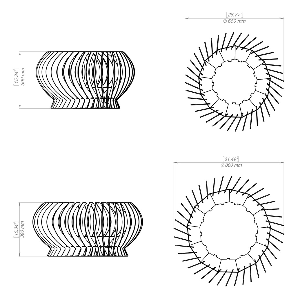Solar Flare Two Sizes Fire Pit. DXF, SVG files for plasma, laser cutting. Фото 12