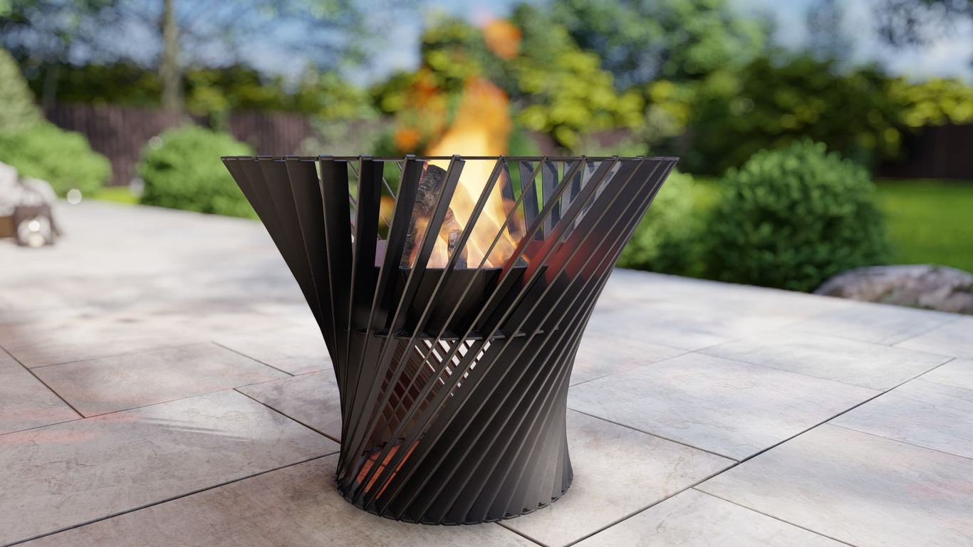 Spiral Tower 32" Fire Pit. DXF, SVG files for plasma, laser cutting. Фото 2