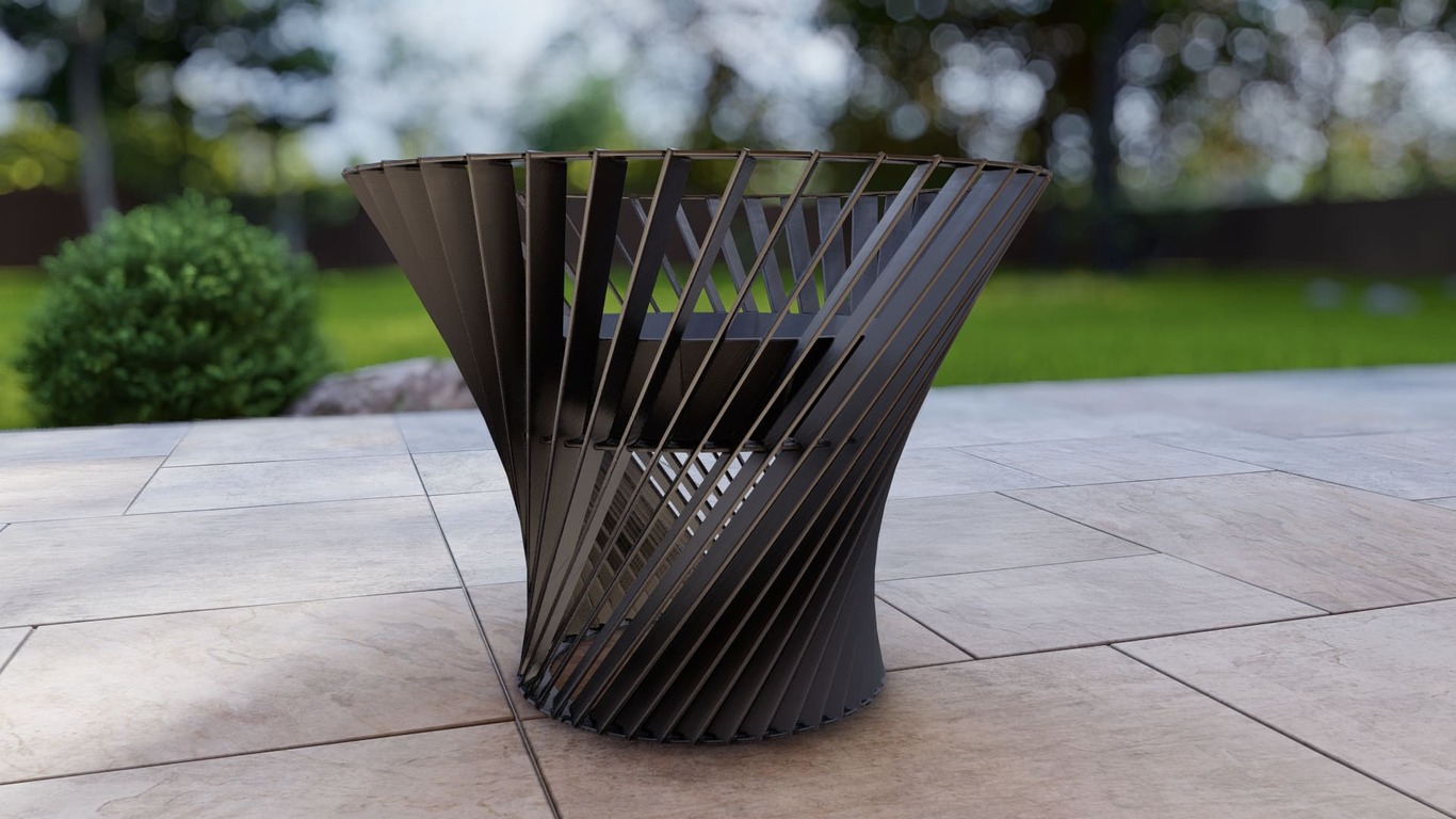 Spiral Tower 32" Fire Pit. DXF, SVG files for plasma, laser cutting. Фото 13