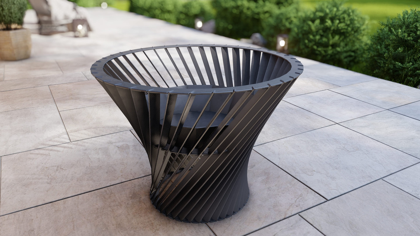 Spiral Tower 32" Fire Pit. DXF, SVG files for plasma, laser cutting. Фото 14
