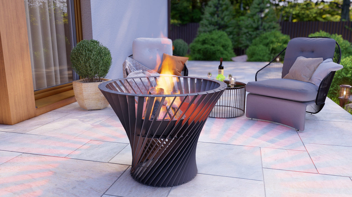 Spiral Tower 32" Fire Pit. DXF, SVG files for plasma, laser cutting. Фото 3