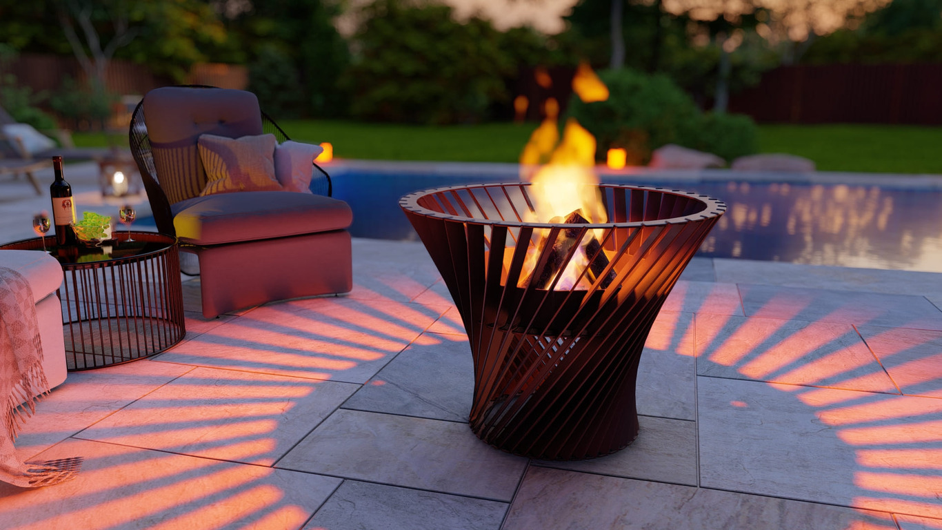 Spiral Tower 32" Fire Pit. DXF, SVG files for plasma, laser cutting. Фото 7