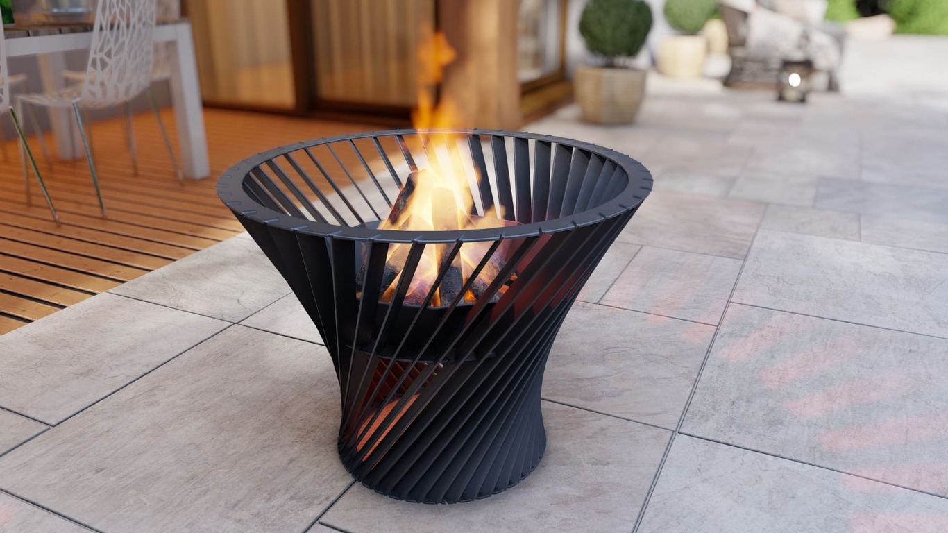 Spiral Tower 32" Fire Pit. DXF, SVG files for plasma, laser cutting. Фото 9