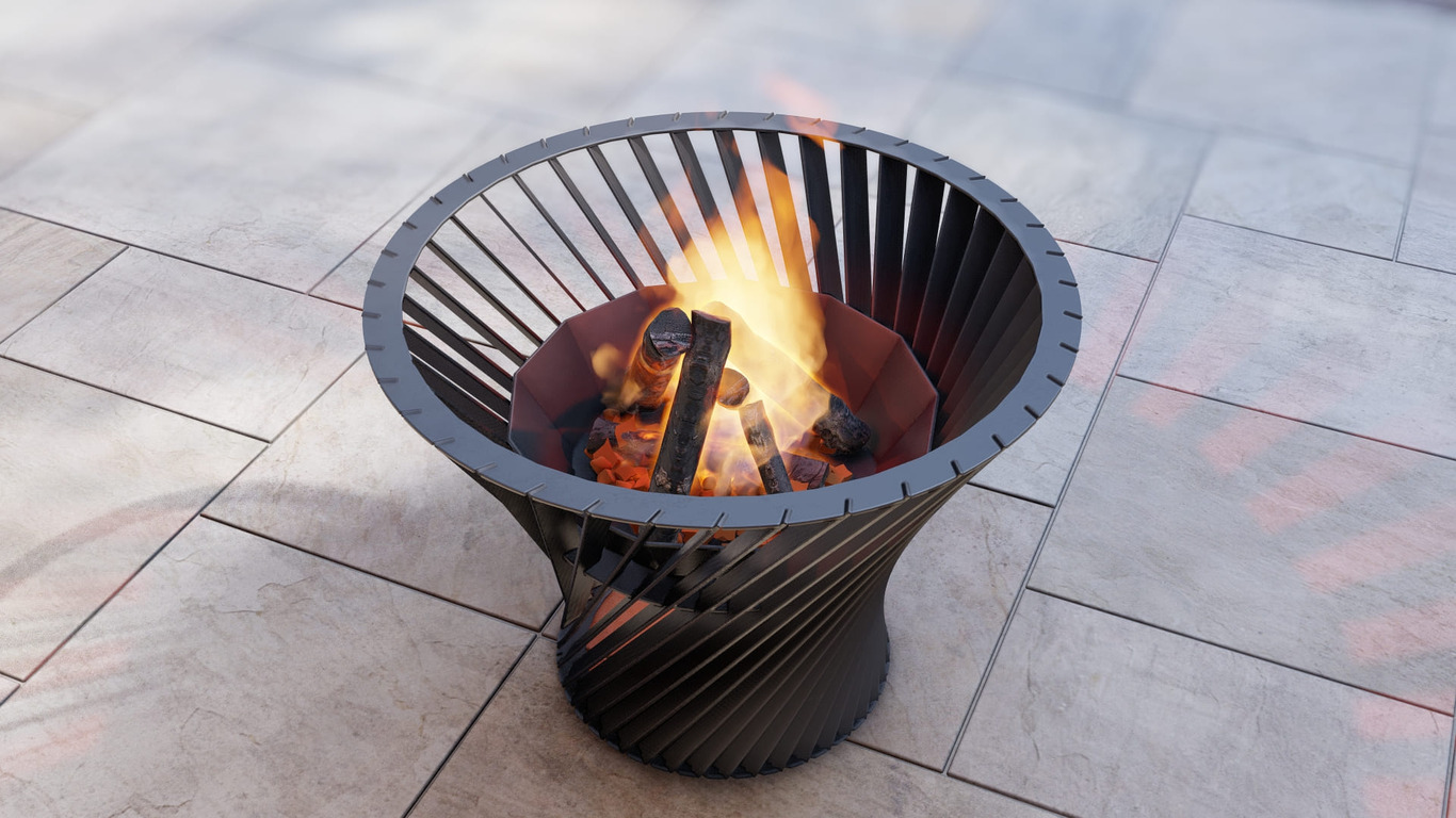 Spiral Tower 32" Fire Pit. DXF, SVG files for plasma, laser cutting. Фото 10
