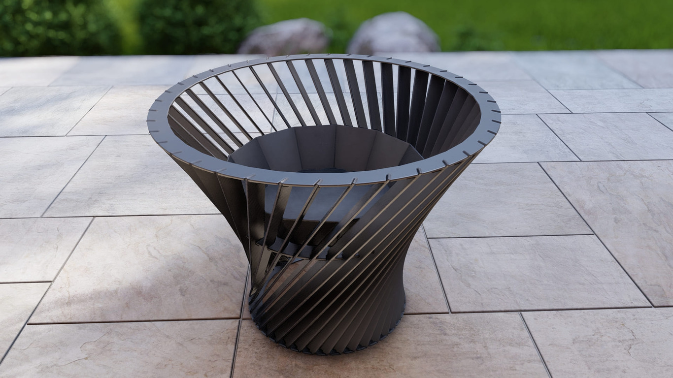 Spiral Tower 32" Fire Pit. DXF, SVG files for plasma, laser cutting. Фото 12