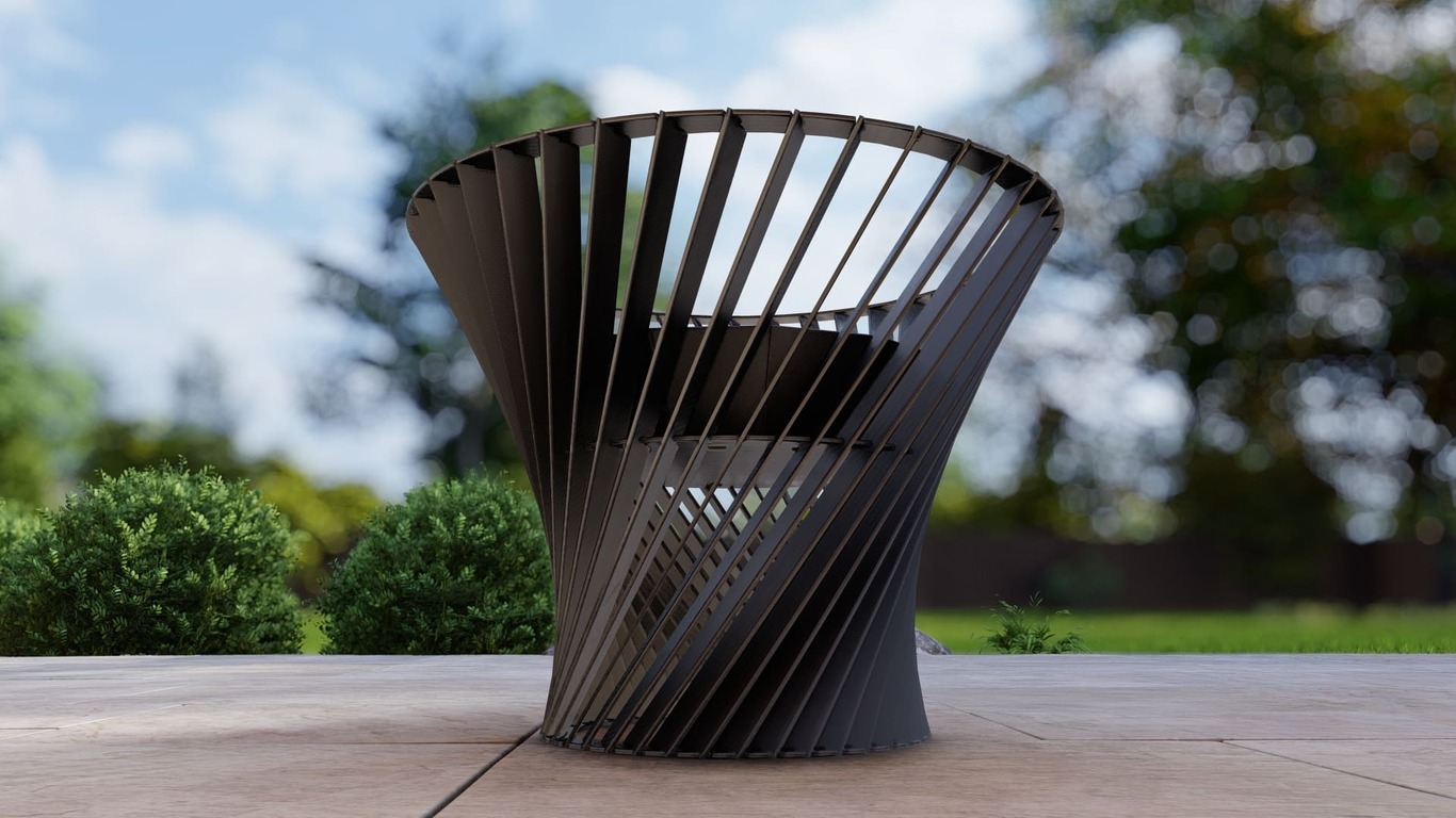 Spiral Tower 32" Fire Pit. DXF, SVG files for plasma, laser cutting. Фото 11