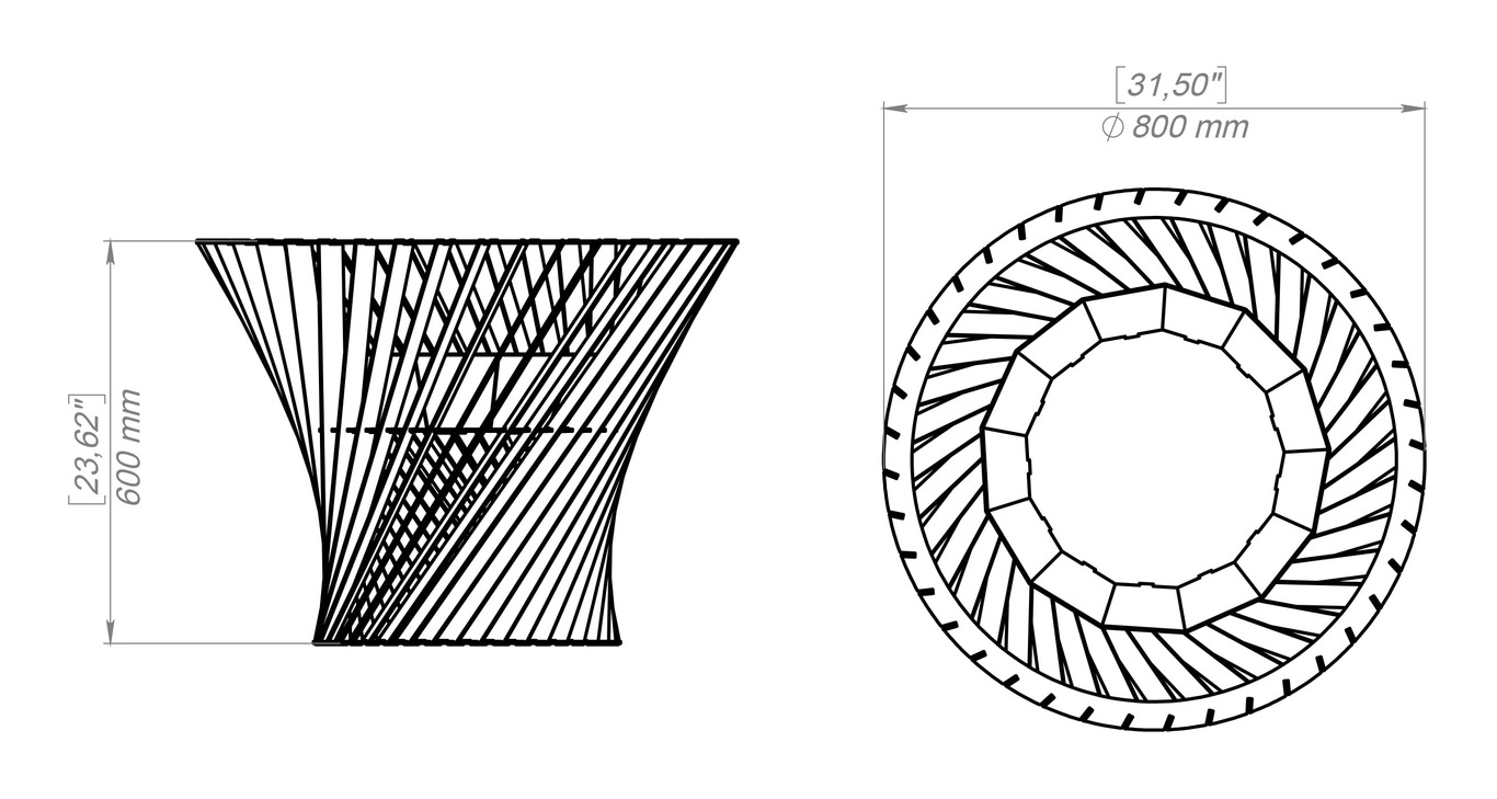 Spiral Tower 32" Fire Pit. DXF, SVG files for plasma, laser cutting. Фото 16