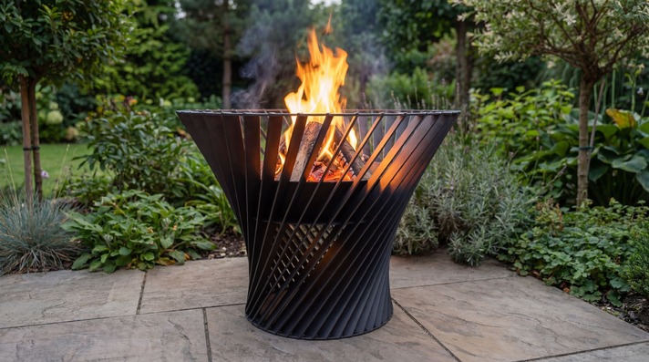Spiral Tower 32" Fire Pit. DXF, SVG files for plasma, laser cutting