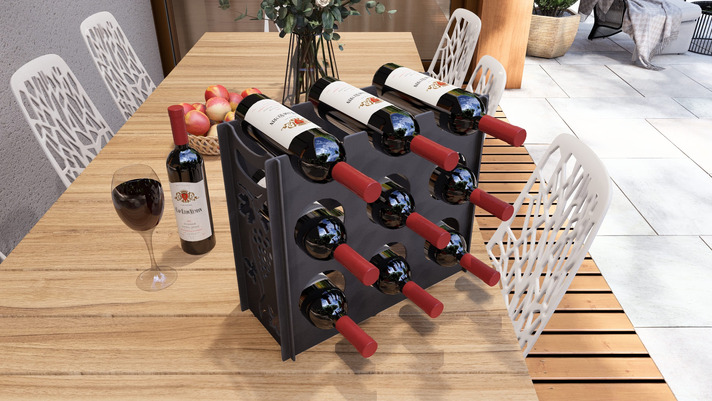 Classic Vine Wine Rack. DXF, SVG files for plasma, laser cutting. 