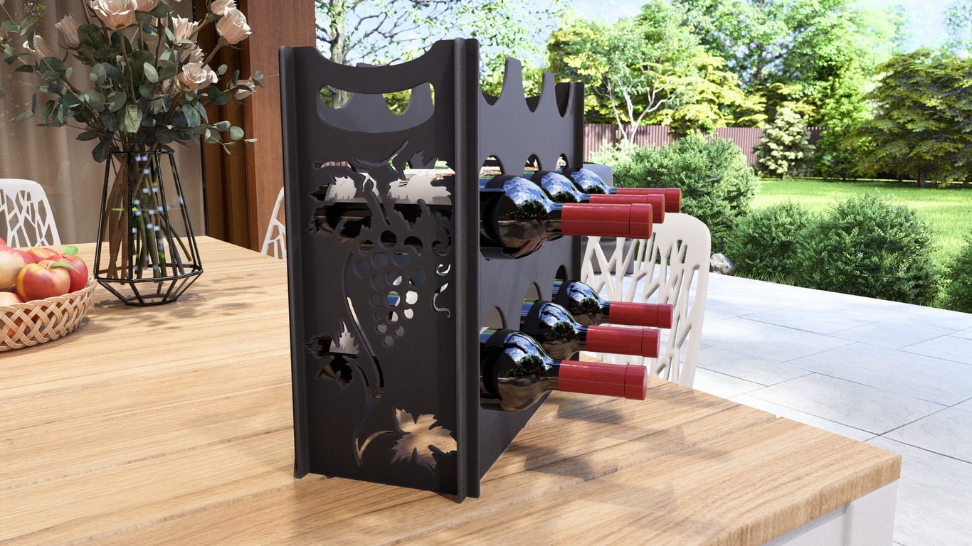 Classic Vine Wine Rack. DXF, SVG files for plasma, laser cutting. . Фото 3
