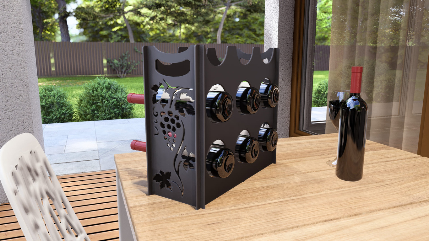 Classic Vine Wine Rack. DXF, SVG files for plasma, laser cutting. . Фото 2