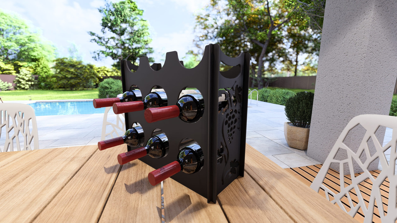 Classic Vine Wine Rack. DXF, SVG files for plasma, laser cutting. . Фото 4