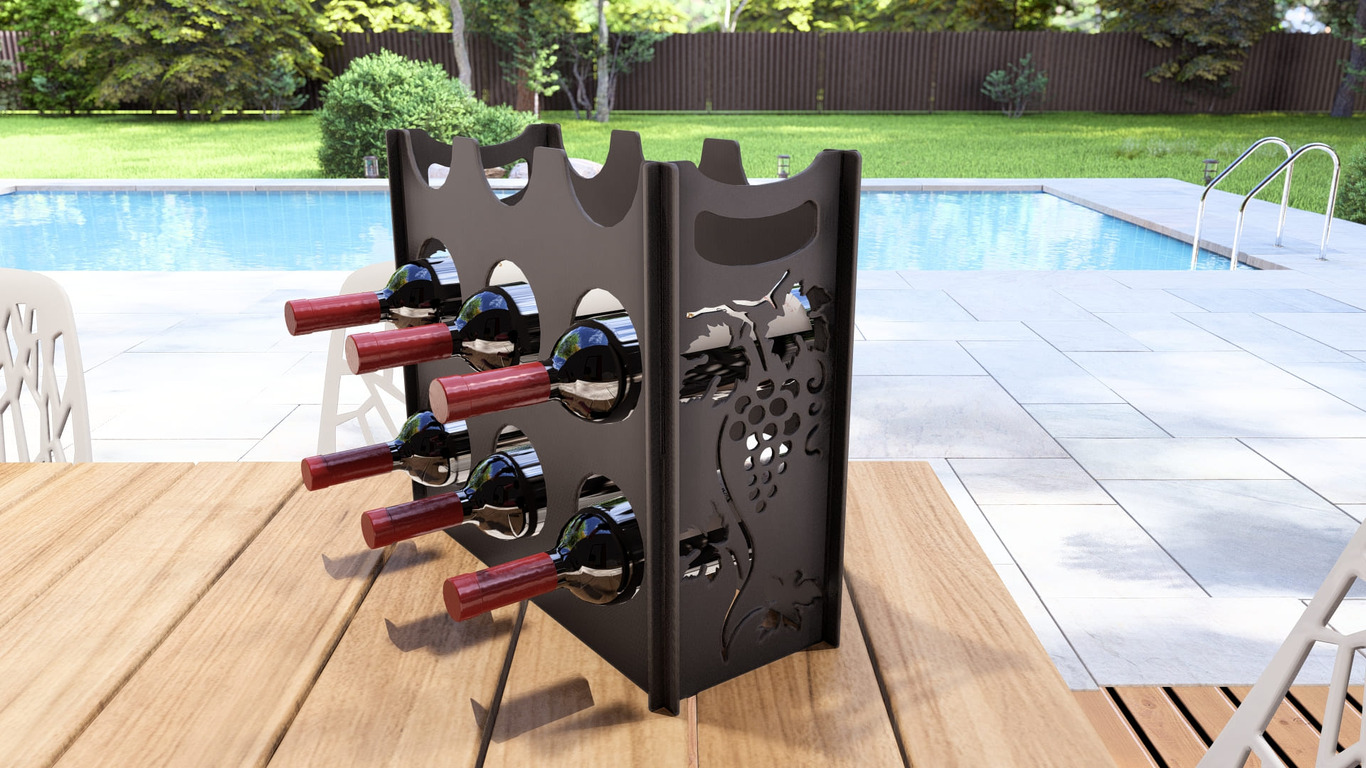 Classic Vine Wine Rack. DXF, SVG files for plasma, laser cutting. . Фото 5