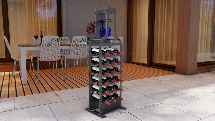 Big Bottle Wine Rack. DXF, SVG files for plasma, laser cutting