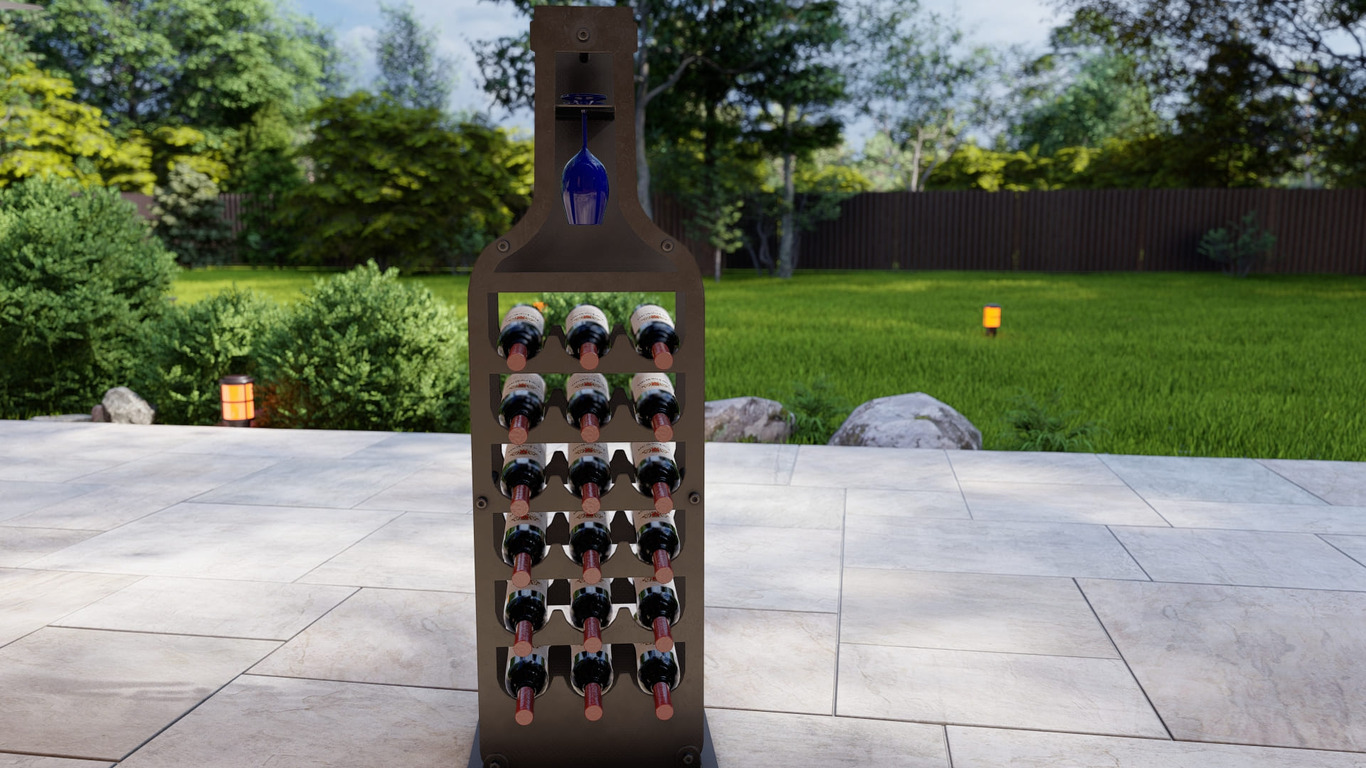 Big Bottle Wine Rack. DXF, SVG files for plasma, laser cutting. Фото 3