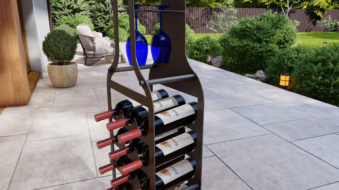 Big Bottle Wine Rack. DXF, SVG files for plasma, laser cutting. Фото 4