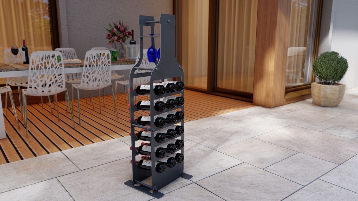 Big Bottle Wine Rack. DXF, SVG files for plasma, laser cutting. Фото 5