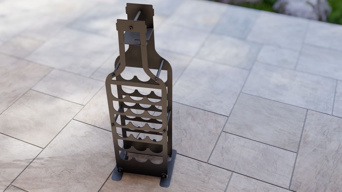 Big Bottle Wine Rack. DXF, SVG files for plasma, laser cutting. Фото 7