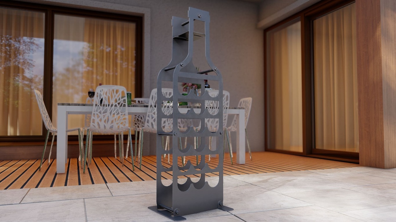 Big Bottle Wine Rack. DXF, SVG files for plasma, laser cutting. Фото 10