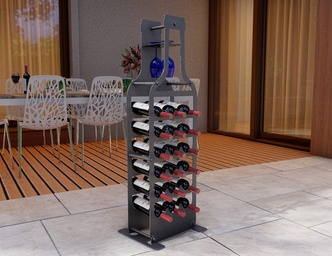 Big Bottle Wine Rack. DXF, SVG files for plasma, laser cutting
