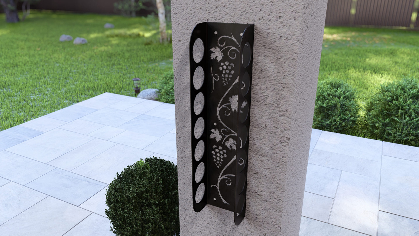 Grapevine Wall Wine Rack. DXF, SVG files for plasma, laser cutting. Фото 4