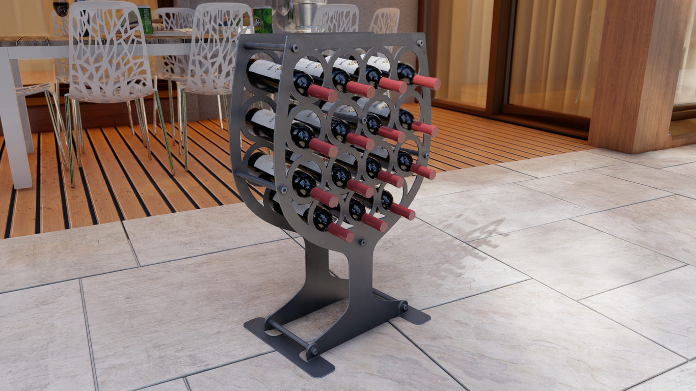 Glass Wine Rack. DXF, SVG files for plasma, laser cutting