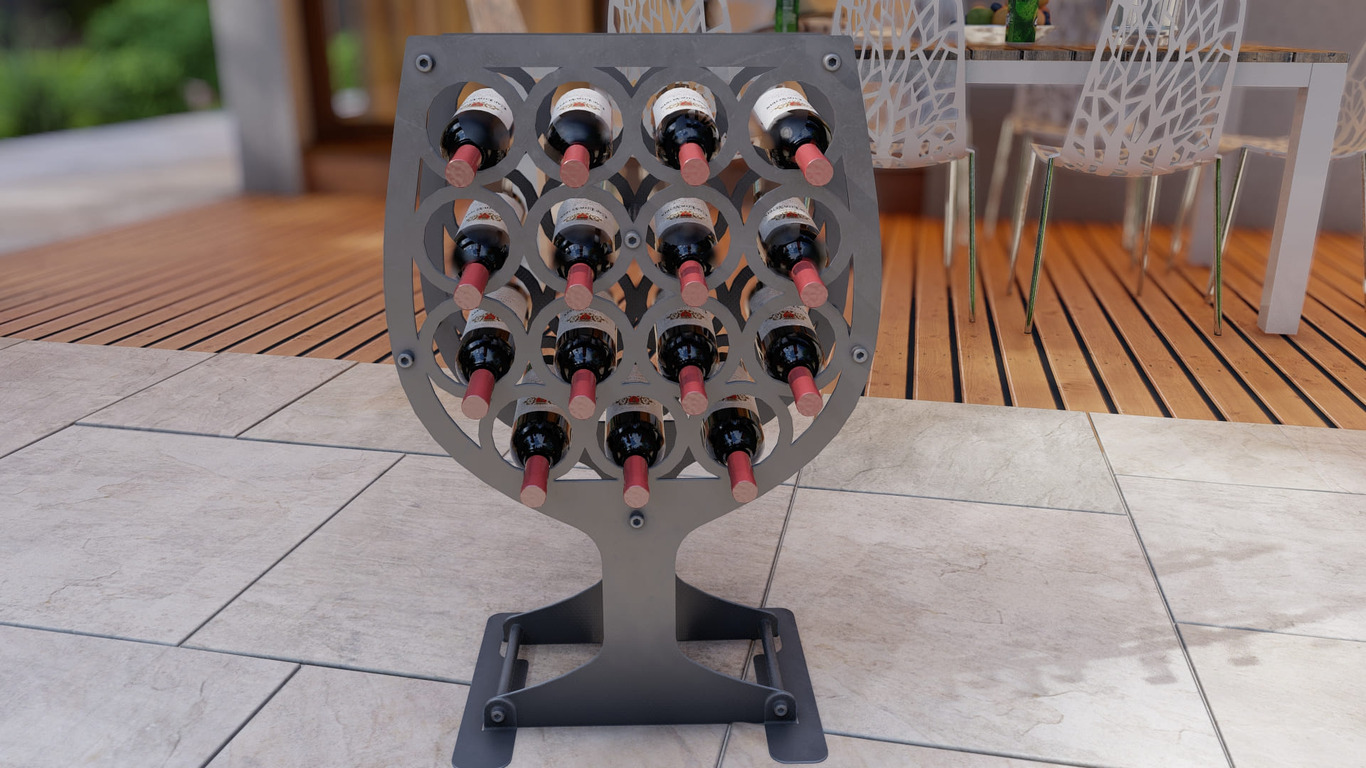 Glass Wine Rack. DXF, SVG files for plasma, laser cutting. Фото 3
