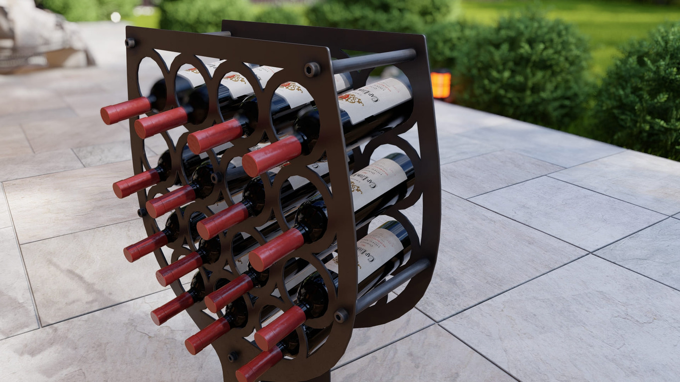 Glass Wine Rack. DXF, SVG files for plasma, laser cutting. Фото 2