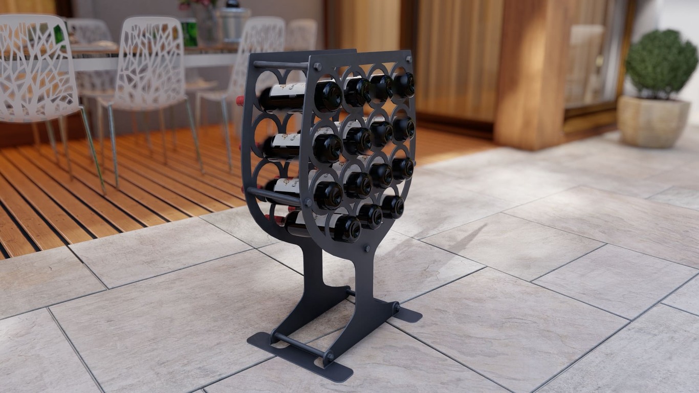 Glass Wine Rack. DXF, SVG files for plasma, laser cutting. Фото 4