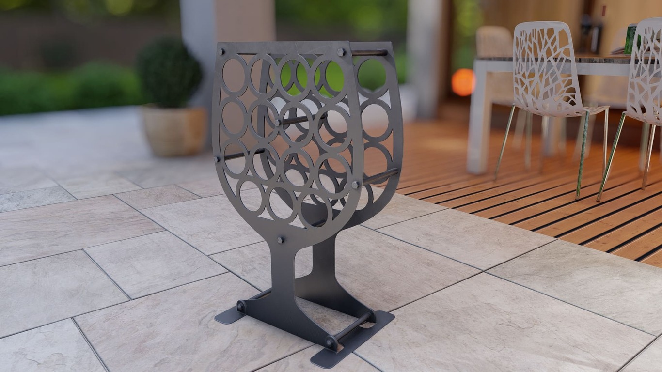 Glass Wine Rack. DXF, SVG files for plasma, laser cutting. Фото 5