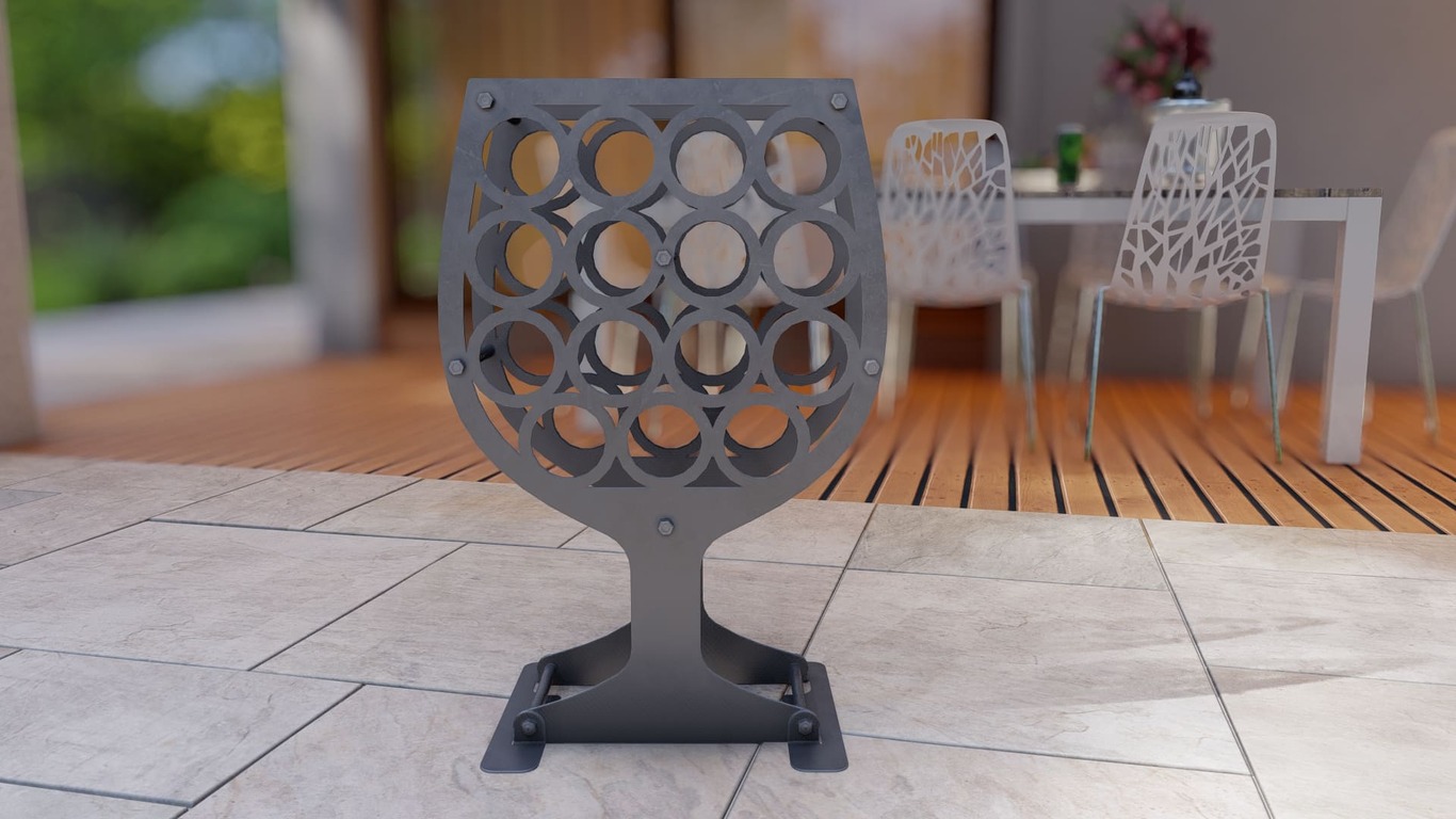 Glass Wine Rack. DXF, SVG files for plasma, laser cutting. Фото 7