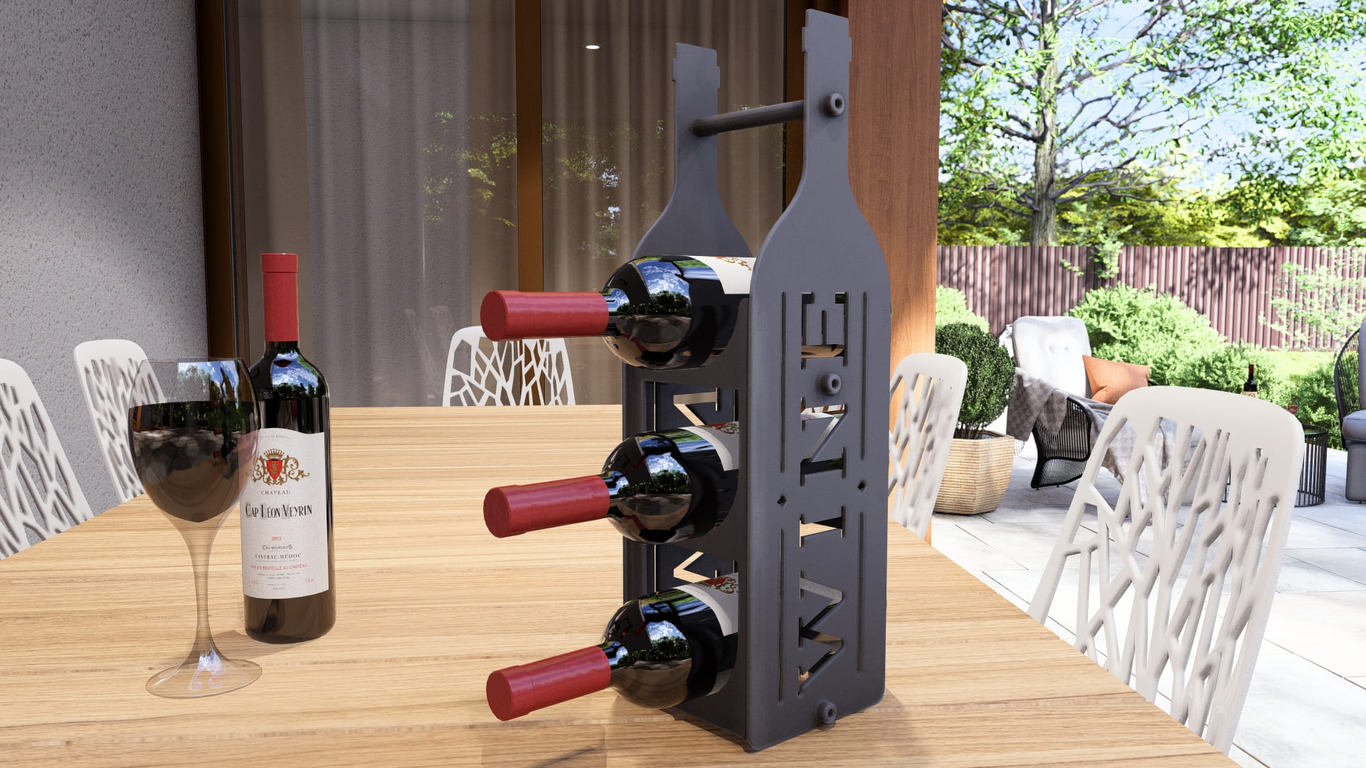 Bottle V1 Wine Rack. DXF, SVG files for plasma, laser cutting. Фото 2
