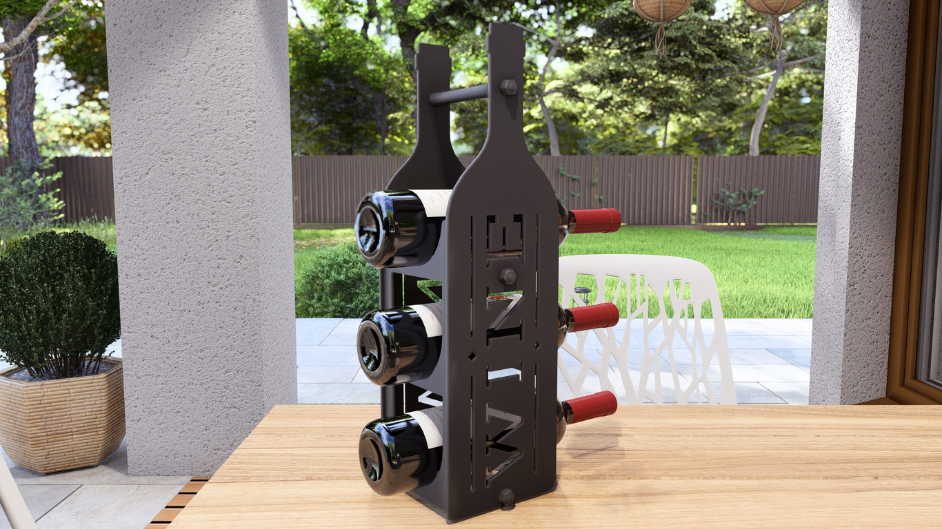 Bottle V1 Wine Rack. DXF, SVG files for plasma, laser cutting. Фото 3