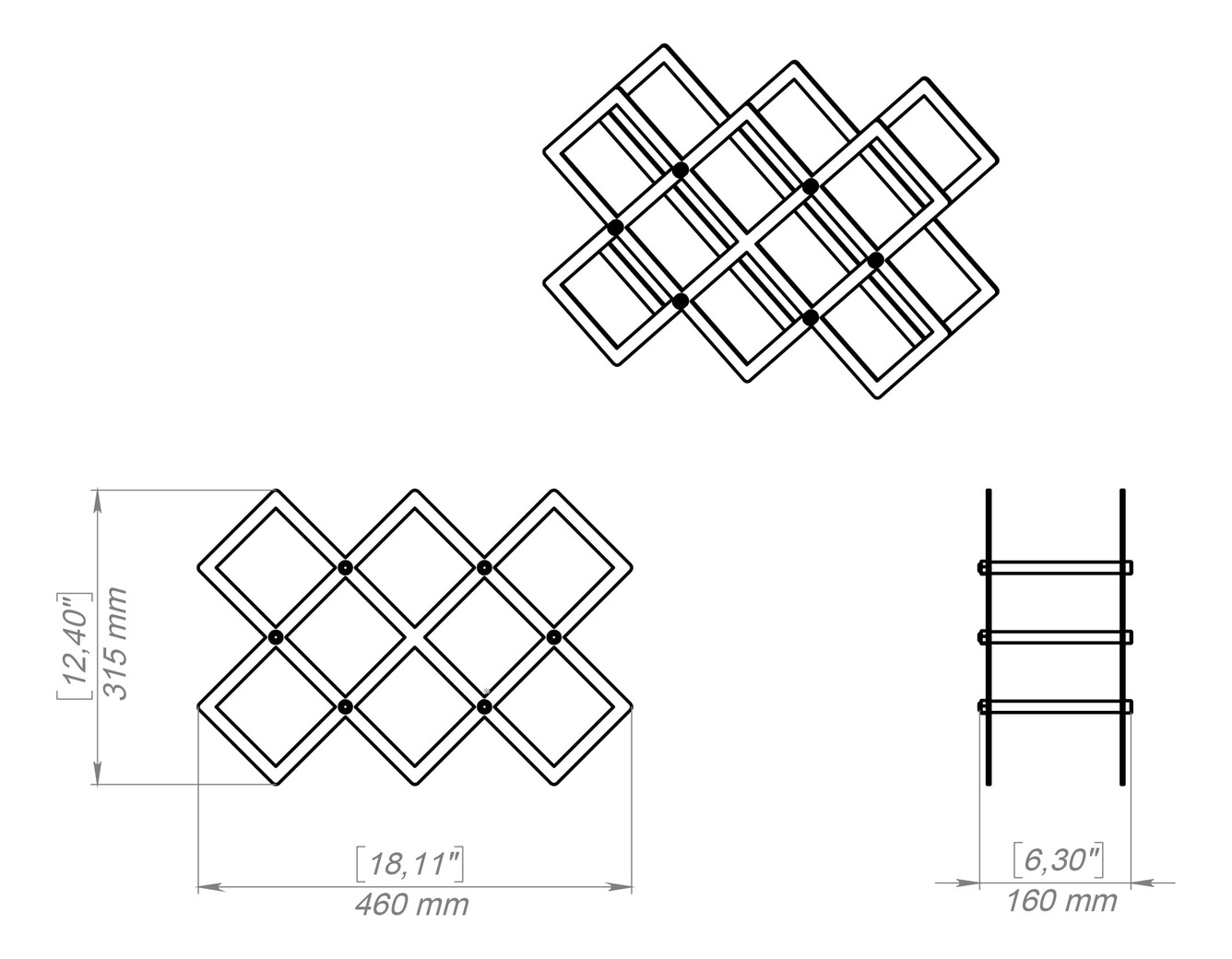 Porte-bouteilles Edge. Fichiers DXF, SVG pour découpe plasma et laser. Фото 13