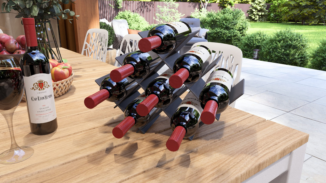 Flatlink Wine Rack. DXF, SVG files for plasma, laser cutting. Фото 2