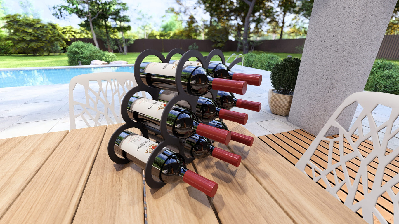 Suport pentru sticle de vin Ciorchine de struguri. Fișiere DXF, SVG pentru tăiere cu plasmă și laser. Фото 5