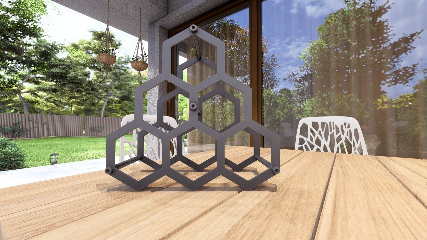 Honeycombs Wine Rack. DXF, SVG files for plasma, laser cutting. Фото 10