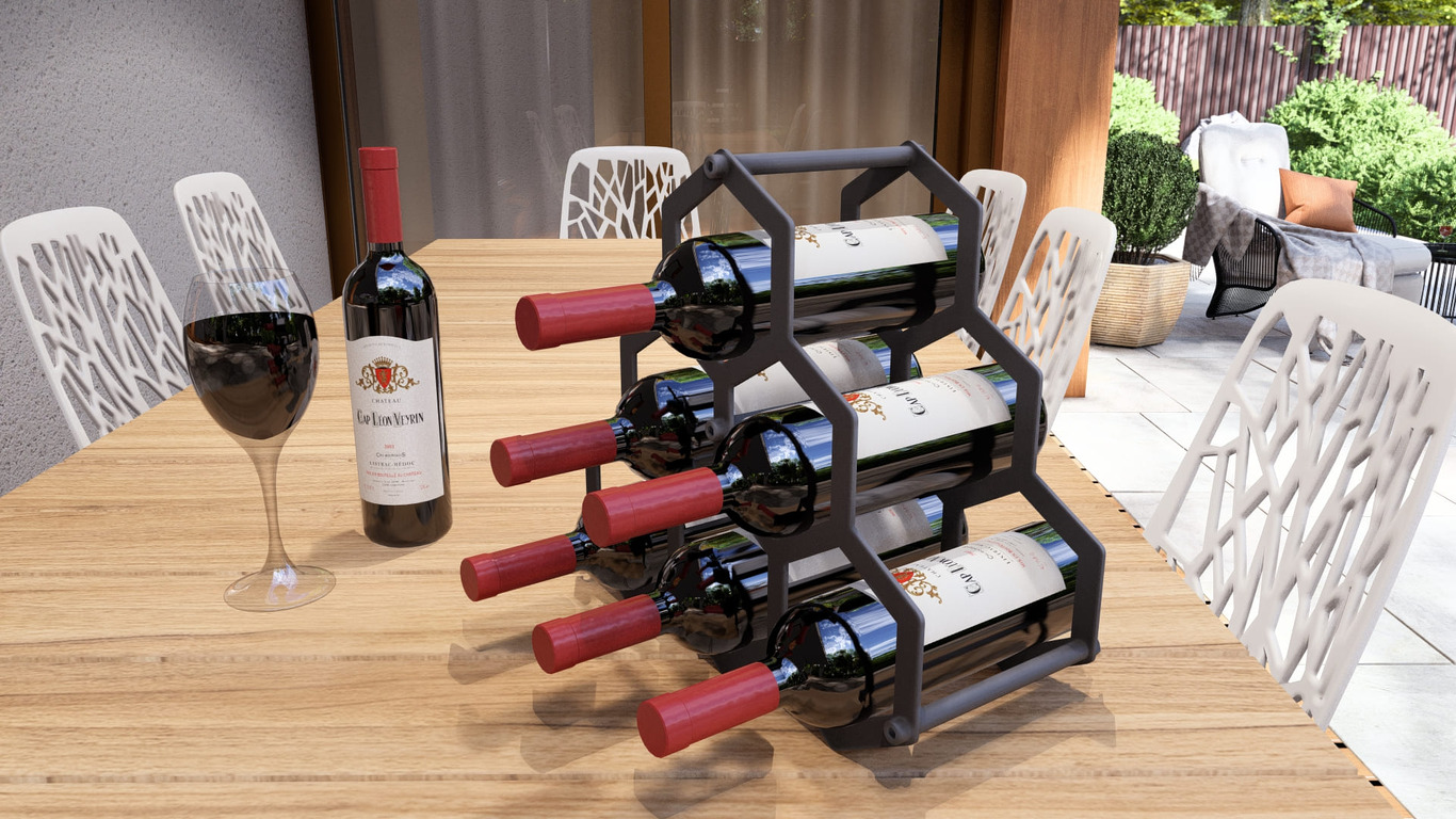 Honeycombs Wine Rack. DXF, SVG files for plasma, laser cutting. Фото 2